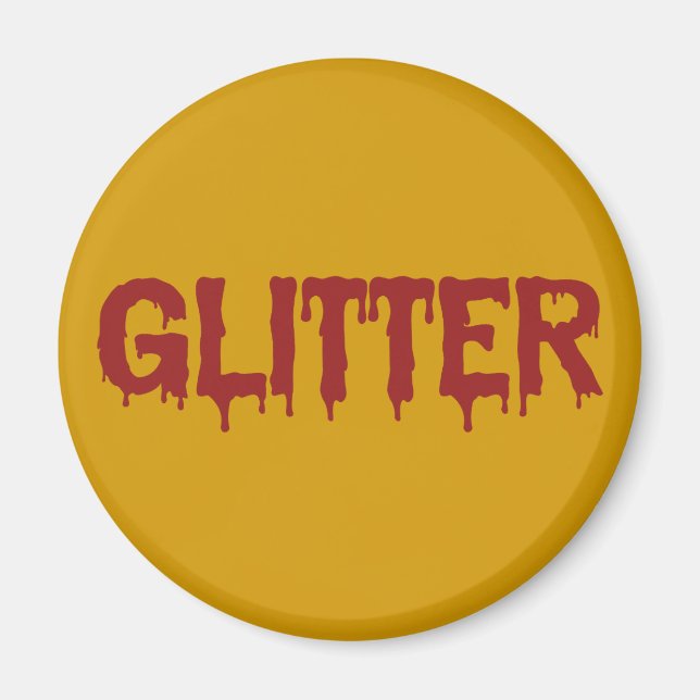 Glitter i Blood Typografie Magnet (Framsidan)