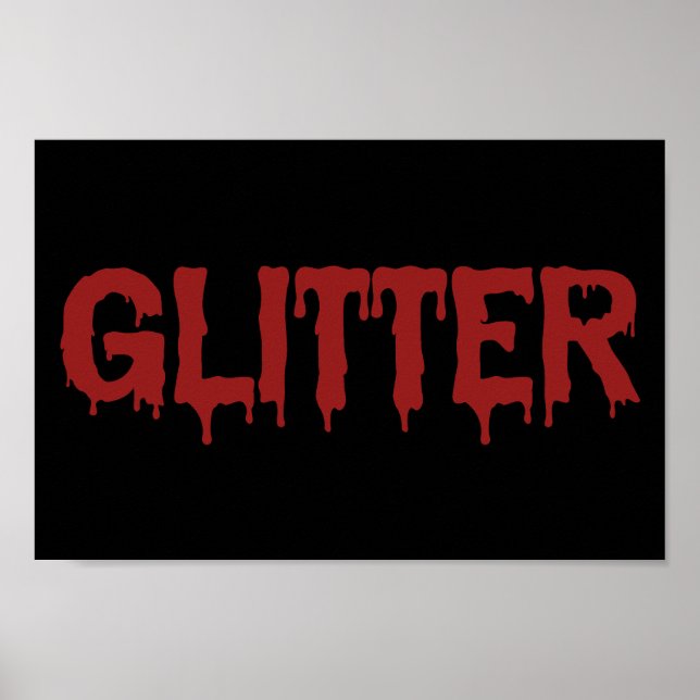 Glitter i Blood Typografie Poster (Framsidan)