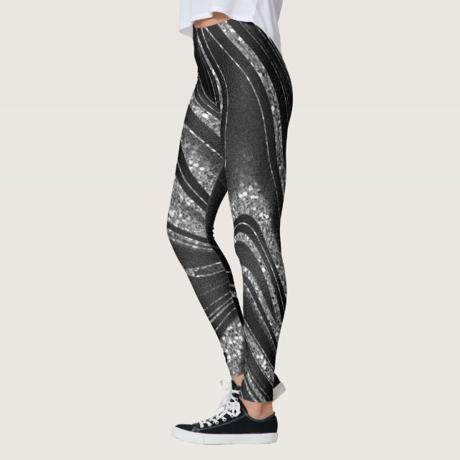Glitter i Shimmer Black Leggings (Vänster)
