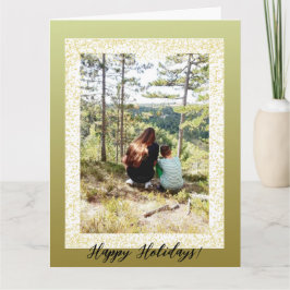 Glitter Inramad En Foto Glad Helgdag Kort