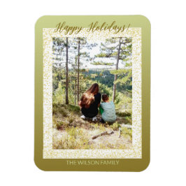 Glitter Inramad En Foto Glad Helgdag Magnet