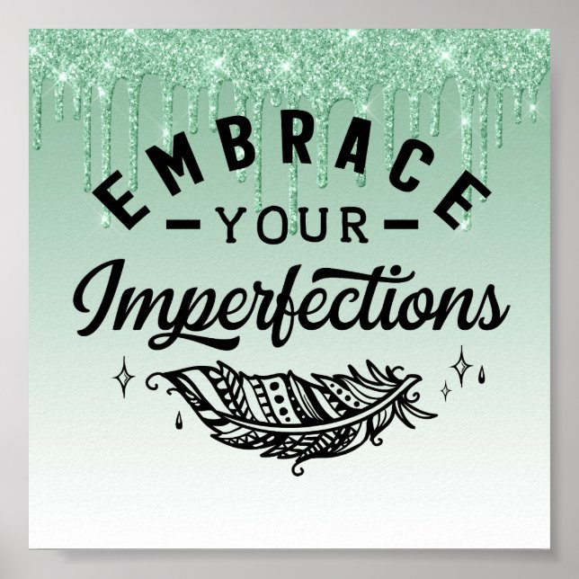 Glitter inspirationsoffert för grönt Poster (Framsidan)