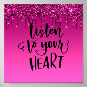 Glitter inspirationsoffert för rosa Poster