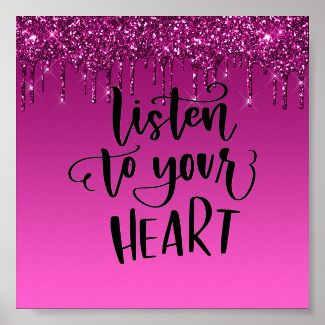 Glitter inspirationsoffert för rosa Poster (Framsidan)