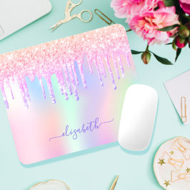 Glitter Iridescent encornicorn rainbow monogram na Musmatta