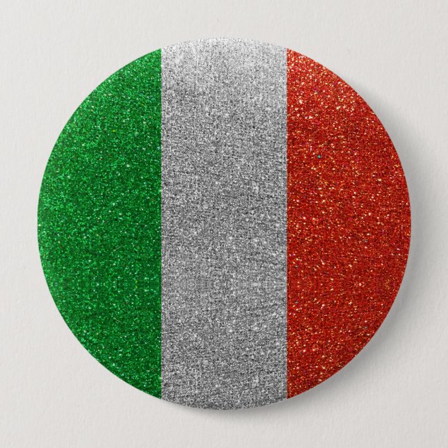 Glitter italienska Flagga Italien Milano Mode Blin Knapp (Framsida)