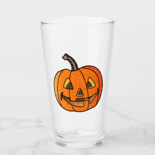 Glitter Jack O'Lantern Glaskopp