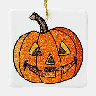Glitter Jack O'Lantern Julgransprydnad Keramik