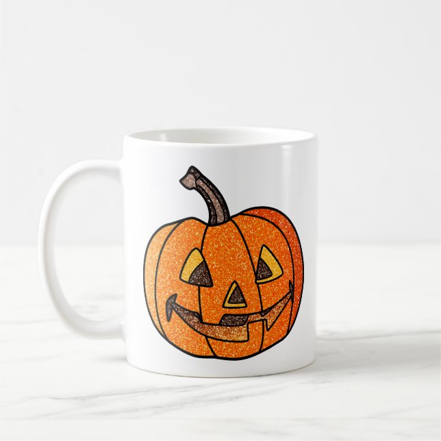Glitter Jack O'Lantern Kaffemugg (Vänster)