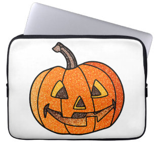 Glitter Jack O'Lantern Laptop Fodral