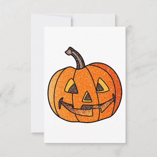 Glitter Jack O'Lantern Tack Kort (Framsida)