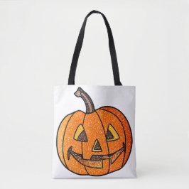 Glitter Jack O'Lantern Tygkasse