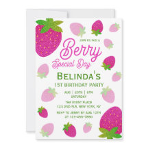 Glitter jordgubbsberry Speciell dag 1:a födelsedag