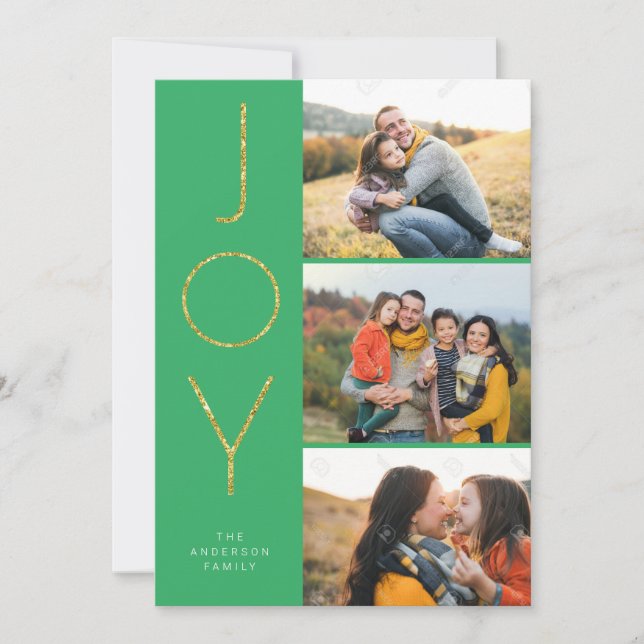 Glitter JOY 3 Staplad pixel Julkort (Framsida)