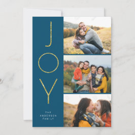 Glitter JOY 3 Staplad pixel Julkort