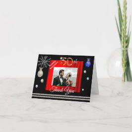 Glitter jul 50:e Bröllop-årsdagen Tack Kort