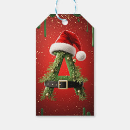 Glitter Jul A För Namn Dekor Presentetikett