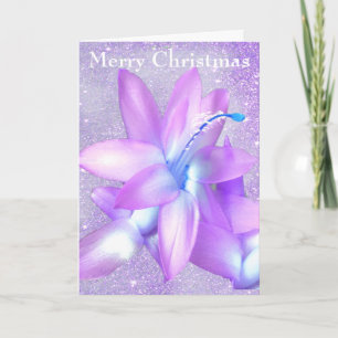 *~* Glitter julaktus blomma Anpassa Helgkort