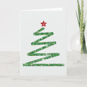 Glitter Julgran Helgkort