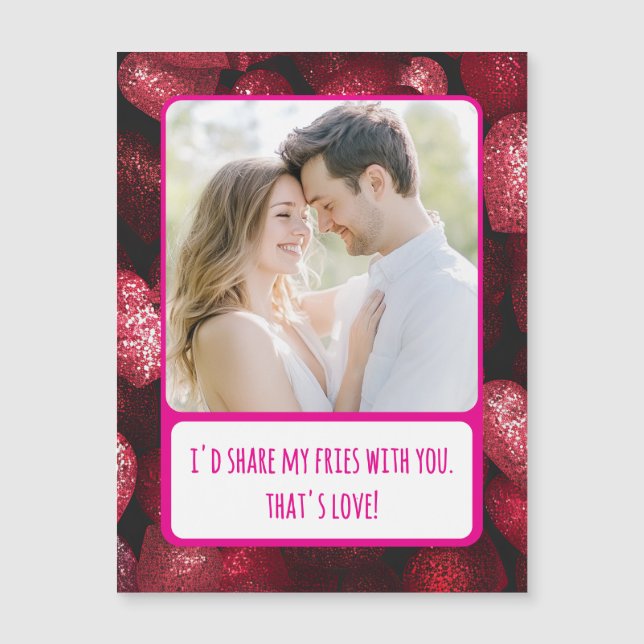 Glitter Kärlek  mitt flygs magnetkort (Framsida)