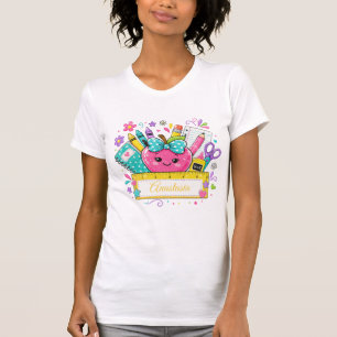 Glitter Kawaii Skolsaker Lärare & Elev  T Shirt