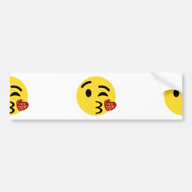 glitter kiss emoji bildekal (Framsidan)