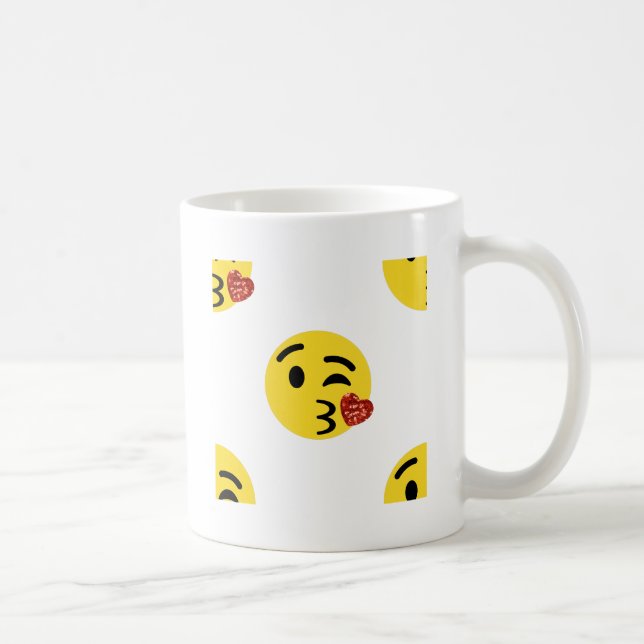 glitter kiss emoji kaffemugg (Höger)