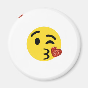 glitter kiss emoji magnet