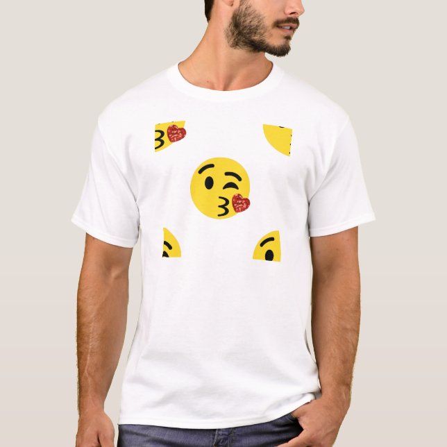glitter kiss emoji t shirt (Framsida)