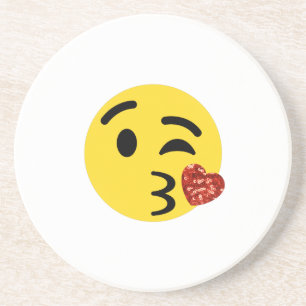 glitter kiss emoji underlägg