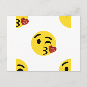 glitter kiss emoji vykort