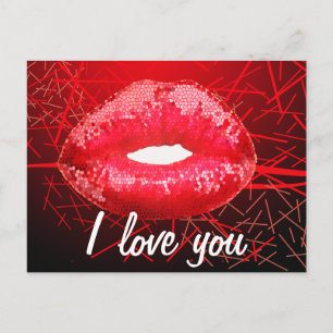Glitter Kiss ME Vykort