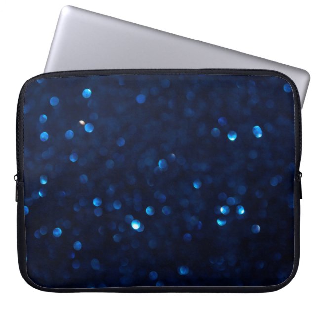 Glitter klassisk blå ljus laptop fodral (Framsidan)