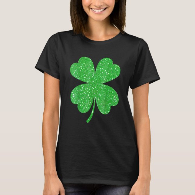 Glitter Klöver Shamrock St patricks day for Women T Shirt (Framsida)
