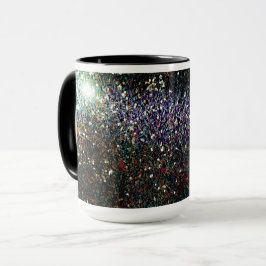 Glitter komet och stjärnor mugg