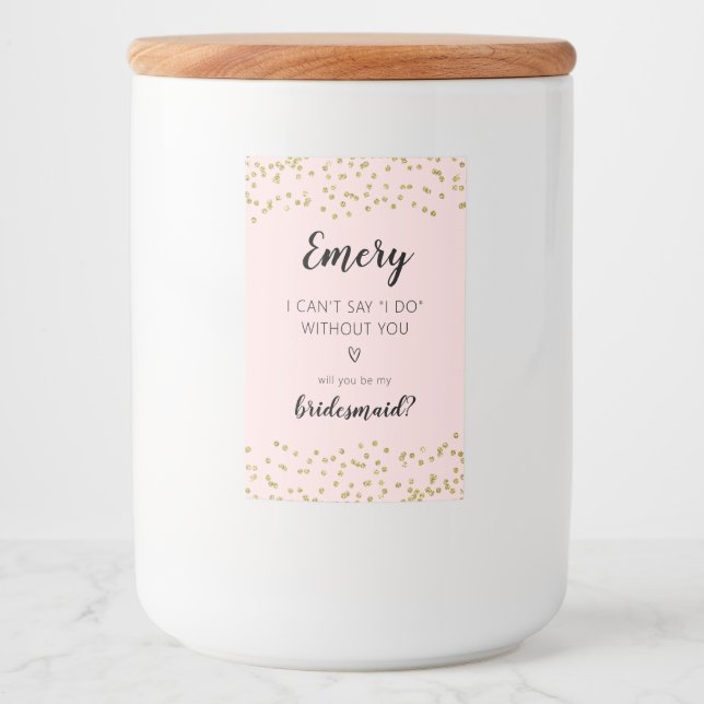 Glitter kommer att bli min bridesmedaetikett mat etikett (Framsida)