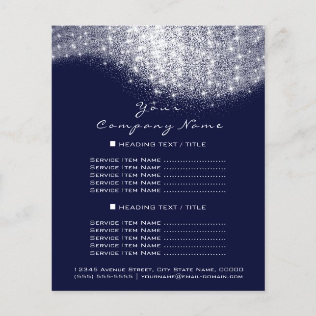 Glitter Konfetti-priser Silver Grått Whit Blue Nav Flygblad (Framsidan)