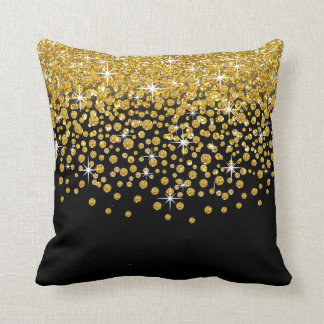 Glitter-konfetti skal| Svartvit guld Kudde
