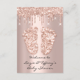 Glitter kör Ro Baby Shower Feet Girl Boy Inbjudningar