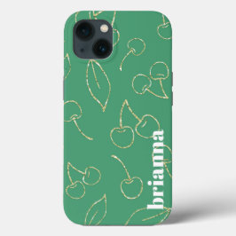 Glitter Körsbär Grön Case-Mate iPhone Fodral