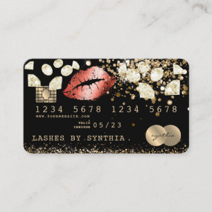 Glitter Kredit debetkort formaterat Glitter Guld l Visitkort