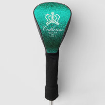 Glitter Krona Aqua Golf Head Cover