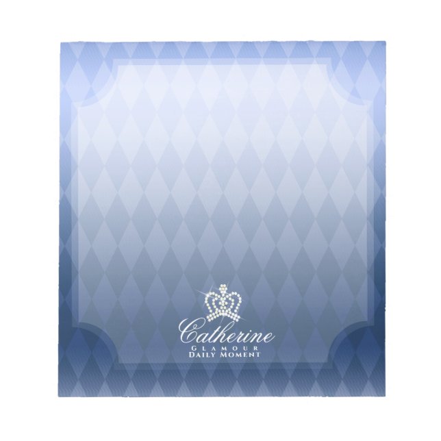 Glitter Krona Blue Anteckningsblock (Framsida)
