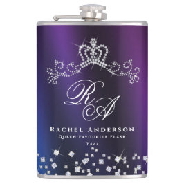 Glitter Krona Monogram Lila Blue Fickplunta