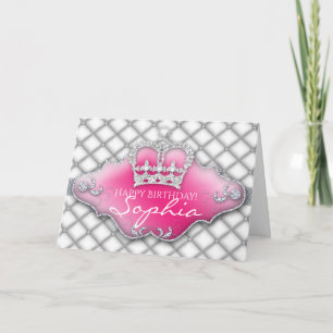 Glitter Krona Tuftade Diamond Birthday Card Kort