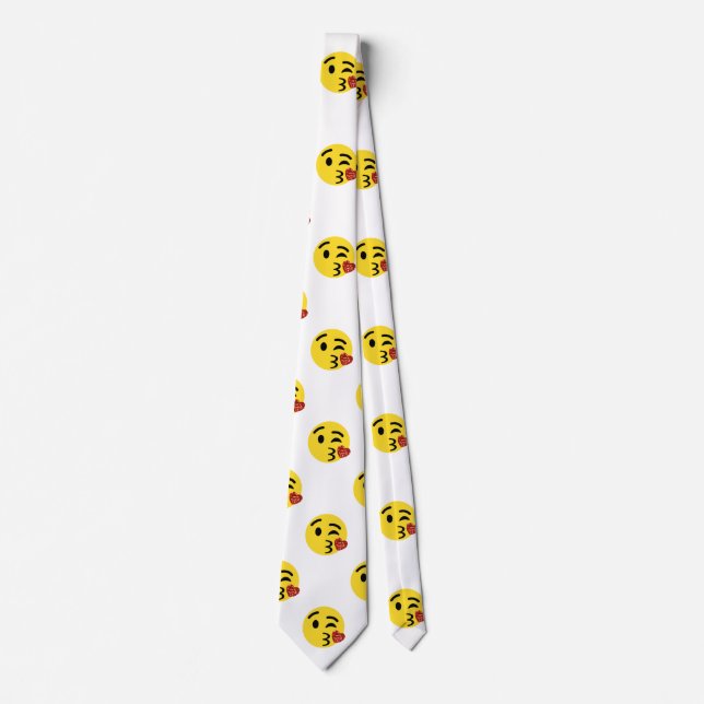 glitter kyss emoji herrkläder manar necktie halssl slips (Framsida)