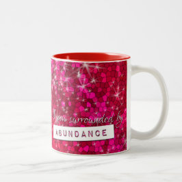 Glitter-lagen om Attraktion Abundance-inspiration Två-Tonad Mugg