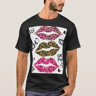 Glitter Läppar: Fashionable Leopard Print T Shirt