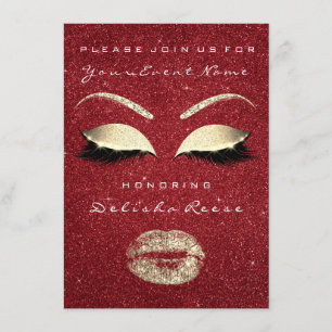 Glitter Läppar Glitter Möhippa Red Guld Makeup Inbjudningar