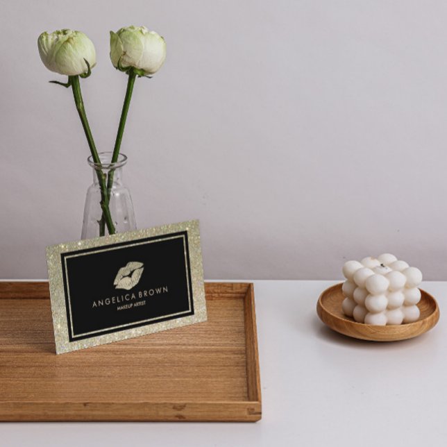 Glitter Läppar Makeup Artist Affärskort Visitkort (Skapare uppladdad)